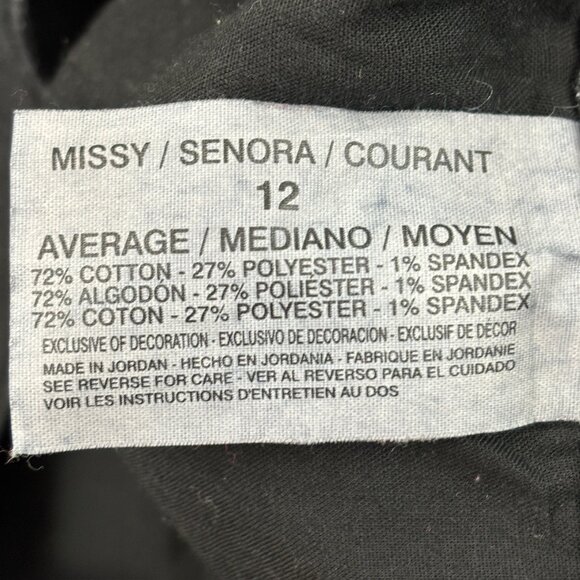 Gloria Vanderbilt Amanda Straight Leg Women's size 12 Black Denim Jeans - Picture 3 of 4